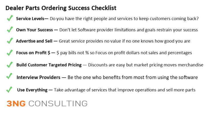 Parts eCommerce Prep Sheet